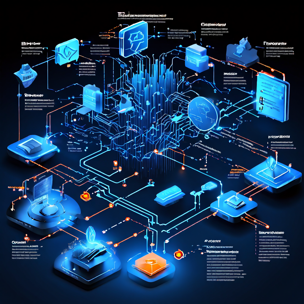 사이버 공격자가 재침입을 시도하는 다양한 경로와 시나리오를 분기형 플로우차트로 구분하고 위협 유형 아이콘으로 분류하여 체계적으로 분석한 3D 개념도입니다.