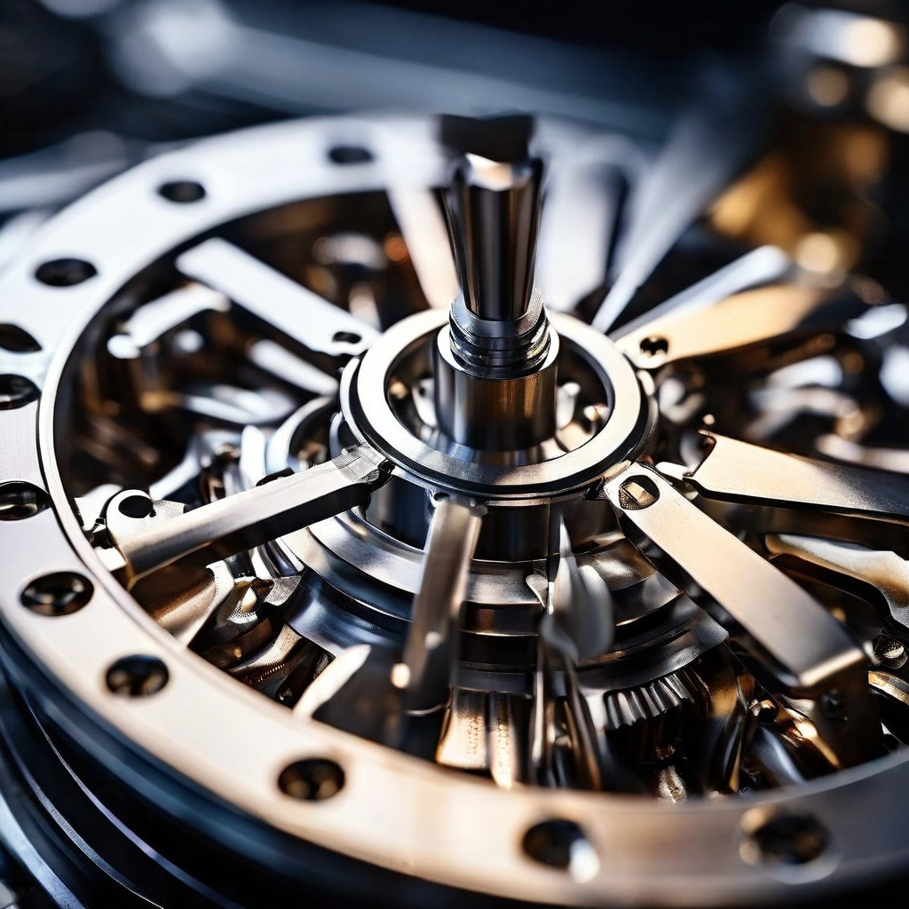 정밀한 금속 하우징 내부에서 기계식 펙이 확장과 수축을 정확한 주기적 리듬으로 반복하며 움직이는 매크로 단면을 클로즈업한 이미지입니다.