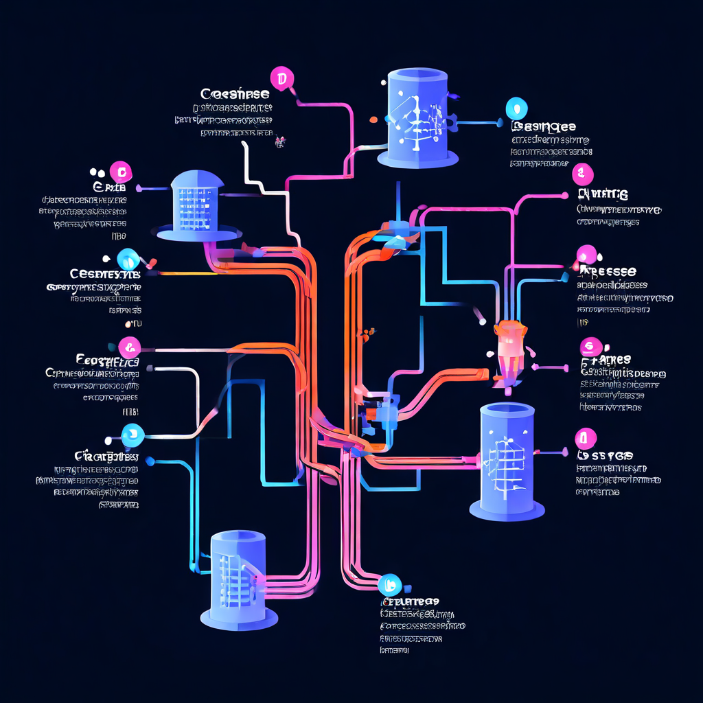 데이터 파이프라인의 핵심 아키텍처를 개념적으로 설명하는 다이어그램으로, 수집, 처리, 인덱싱, 저장 단계가 화살표로 연결되어 데이터 흐름을 한눈에 보여줍니다.