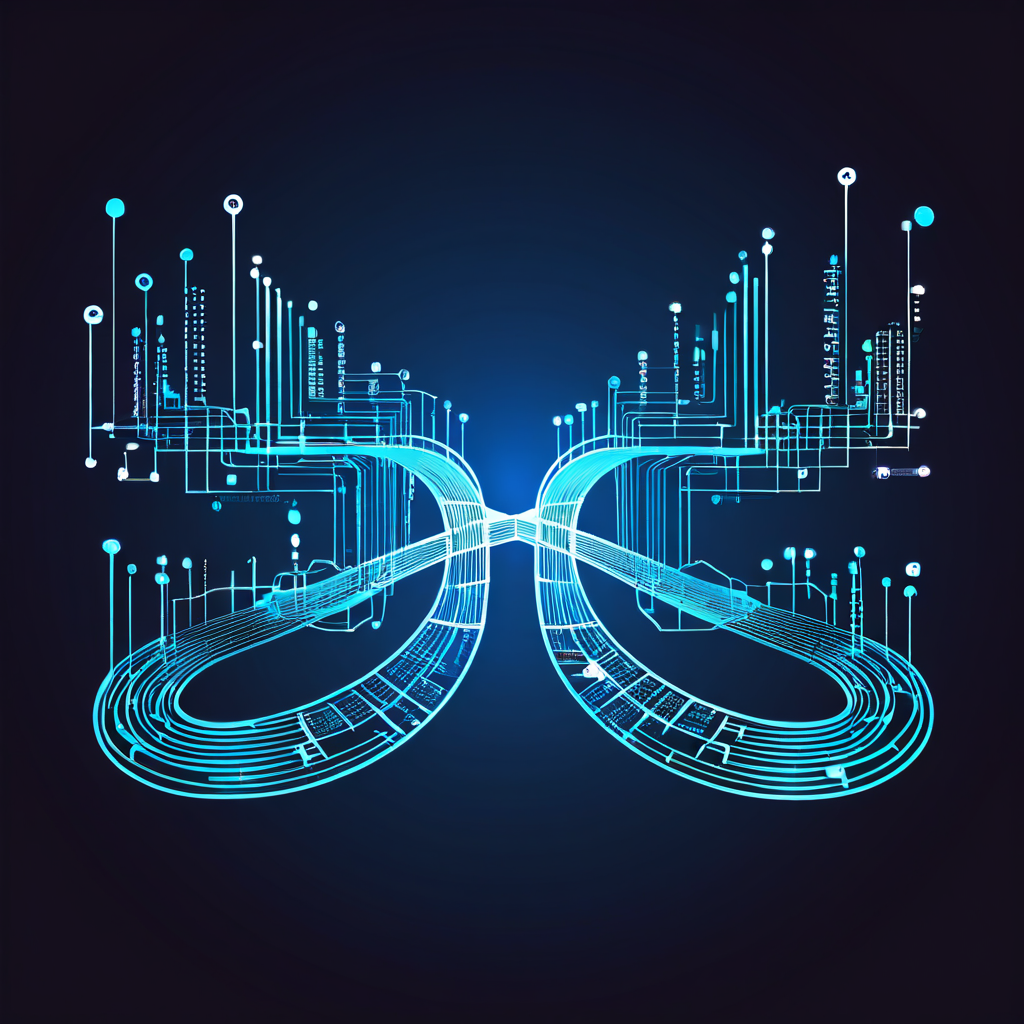 단일 데이터 스트림이 두 가지 상이한 처리 패러다임으로 분기되는 데이터 처리의 근본적인 포크를 개념적으로 보여주는 다이어그램