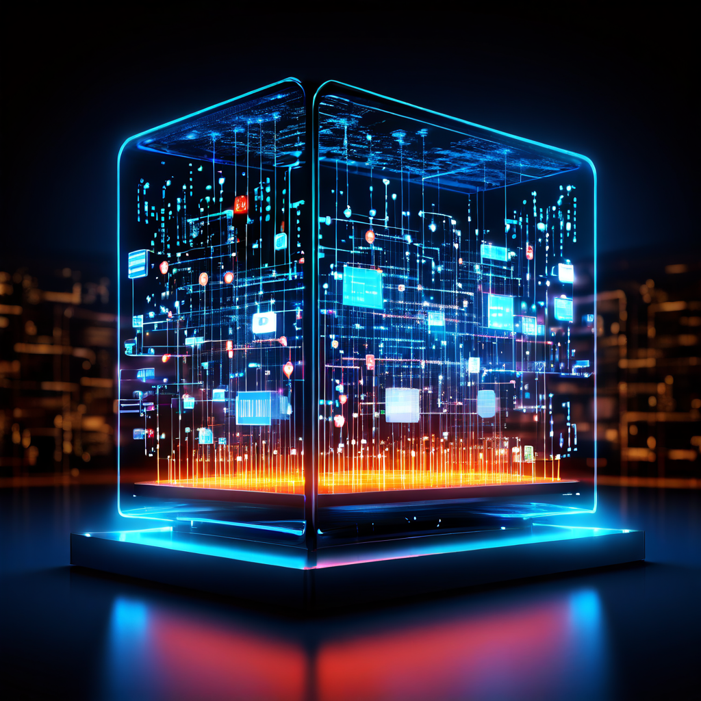 디지털 주소 표지판이 빛나는 데이터 허브로 변환되며, 그 표면에서 흘러나온 정보 스트림이 연결된 기기들의 네트워크로 흡수되는 모습을 보여주는 이미지입니다.